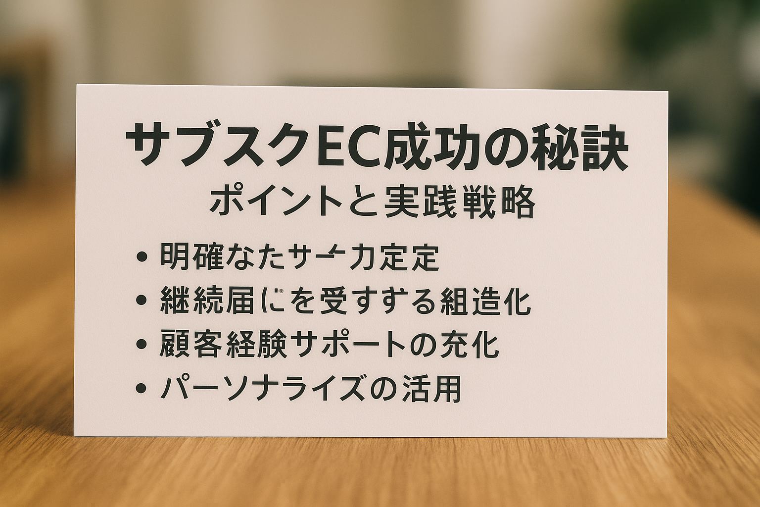 サブスクEC成功の秘訣｜ポイントと実践戦略