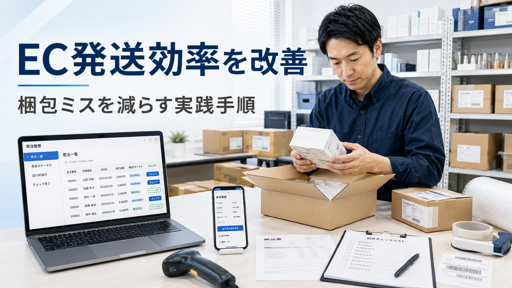 EC発送効率を上げる梱包ミス対策