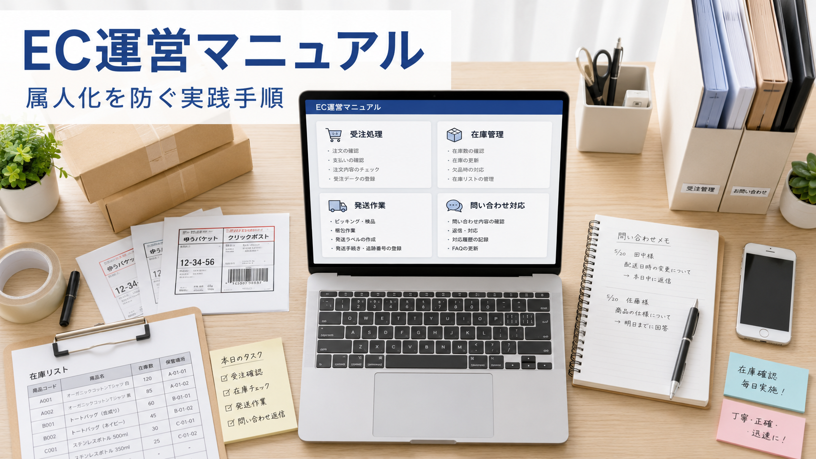 EC運営マニュアルの作り方と属人化を防ぐ実践手順を解説するイメージ