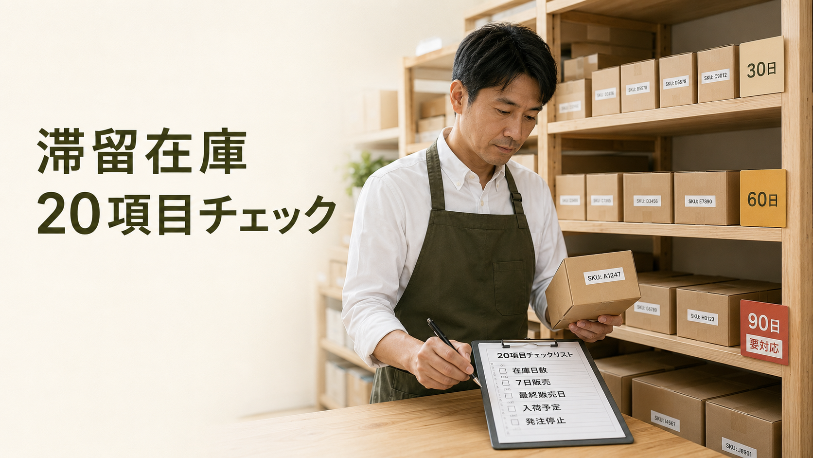 EC滞留在庫を30日・60日・90日で確認する20項目のチェックリスト