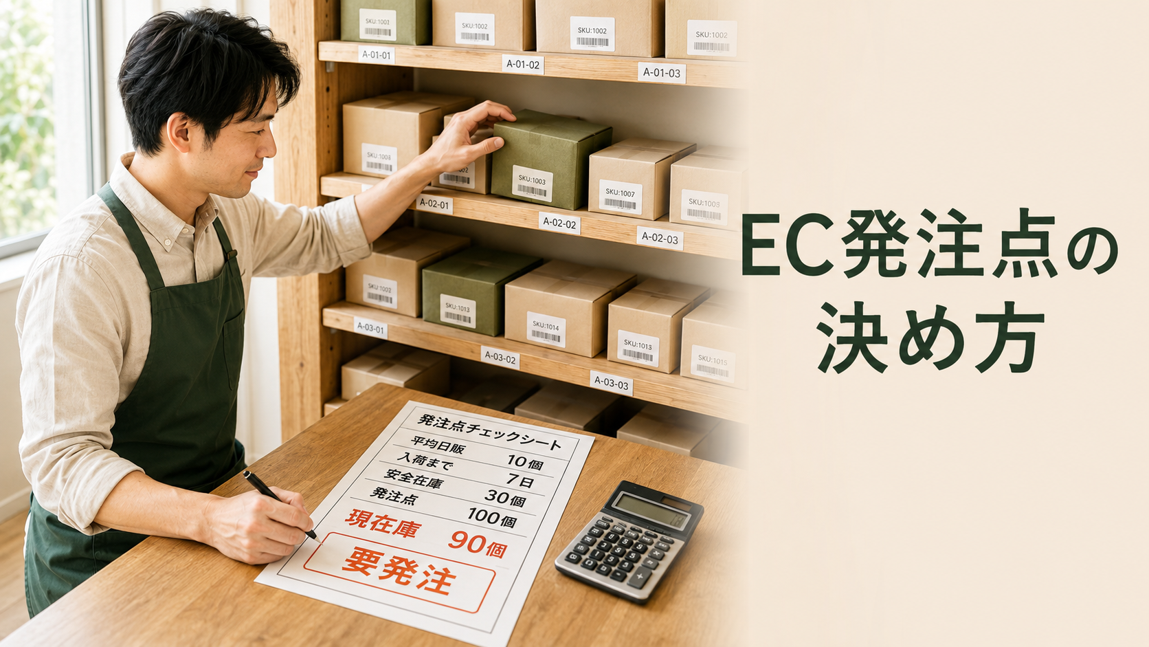 EC発注点を安全在庫・販売速度・リードタイムから計算する方法