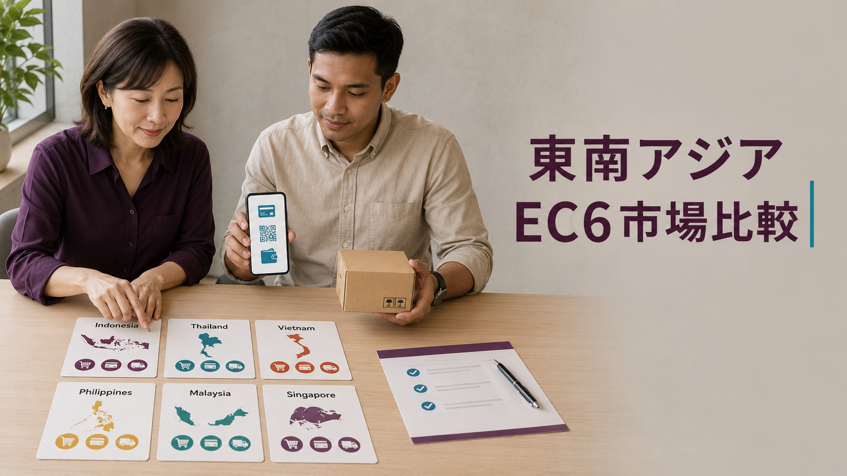 東南アジア6か国のEC市場・決済・物流を比較する表