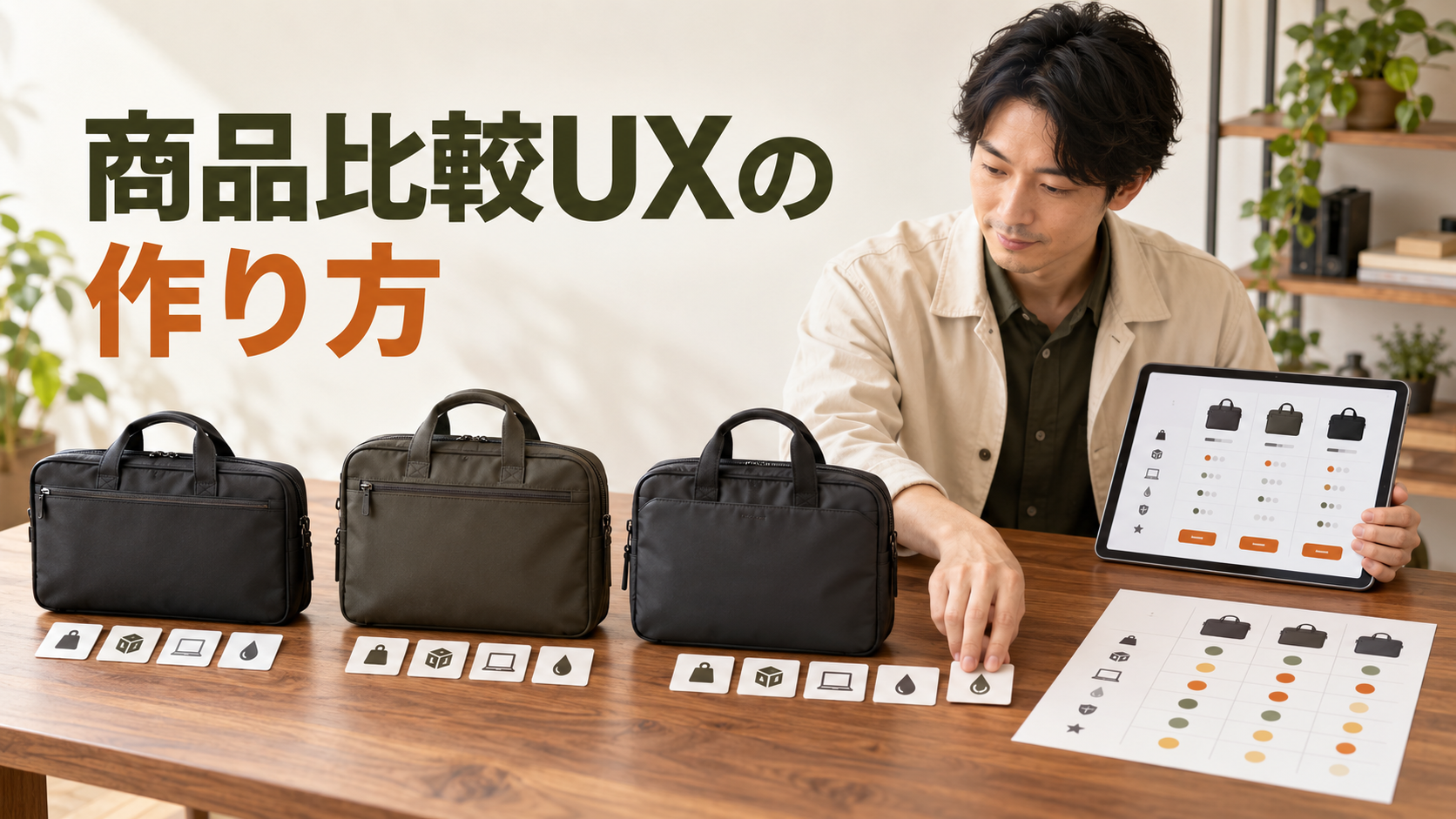 EC商品比較ページで迷わせない比較表を設計するイメージ